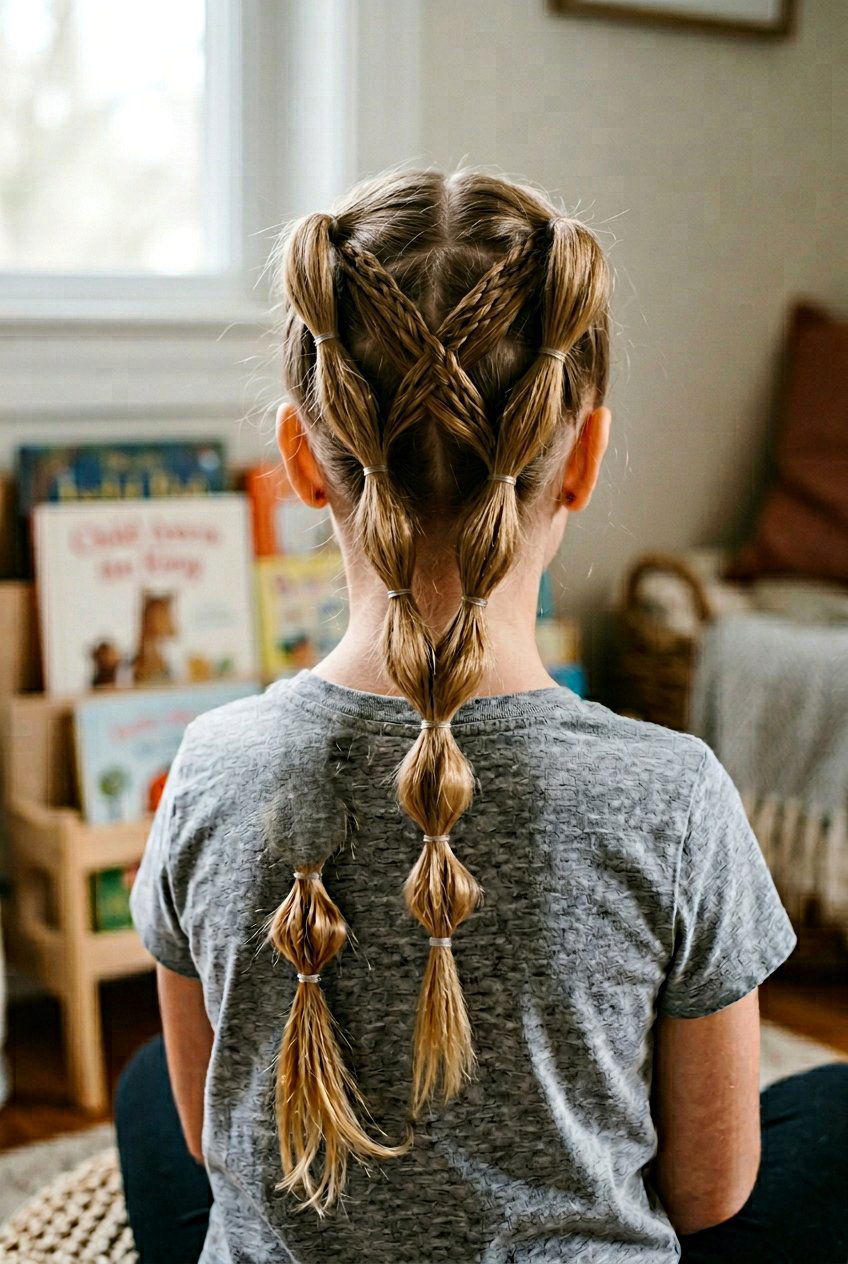 Cross Over Bubble Braid - 20 bubble braid for little girls - 20 bubble braid for little girls