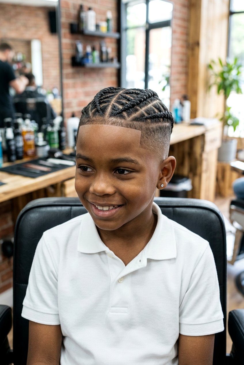 Crossed cornrows with mid fade - 20 boys cornrows with fade - 20 boys cornrows with fade