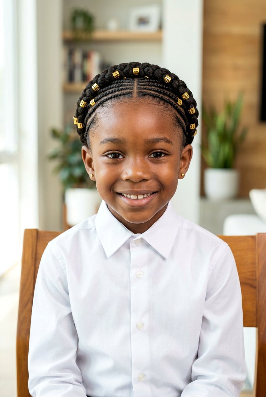 Crown Boys Cornrows With Gold Beads - 20 boys cornrows with beads - 20 boys cornrows with beads