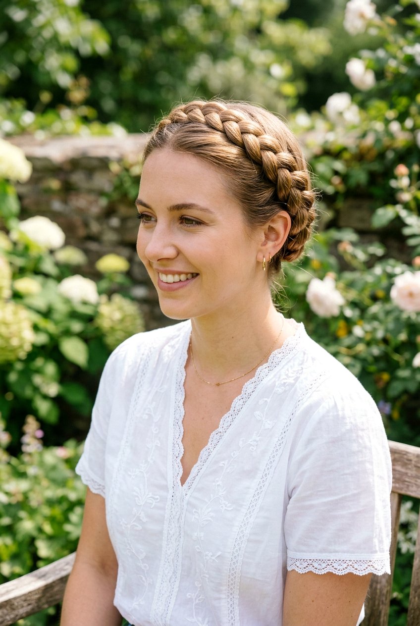 Crown Braid - 20 braided hairstyle for humid weather - 20 braided hairstyle for humid weather