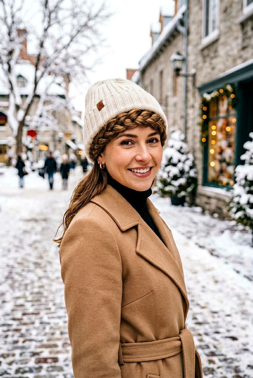 Crown Braid Beanie Hairstyle - 20 beanie hairstyles - 20 beanie hairstyles