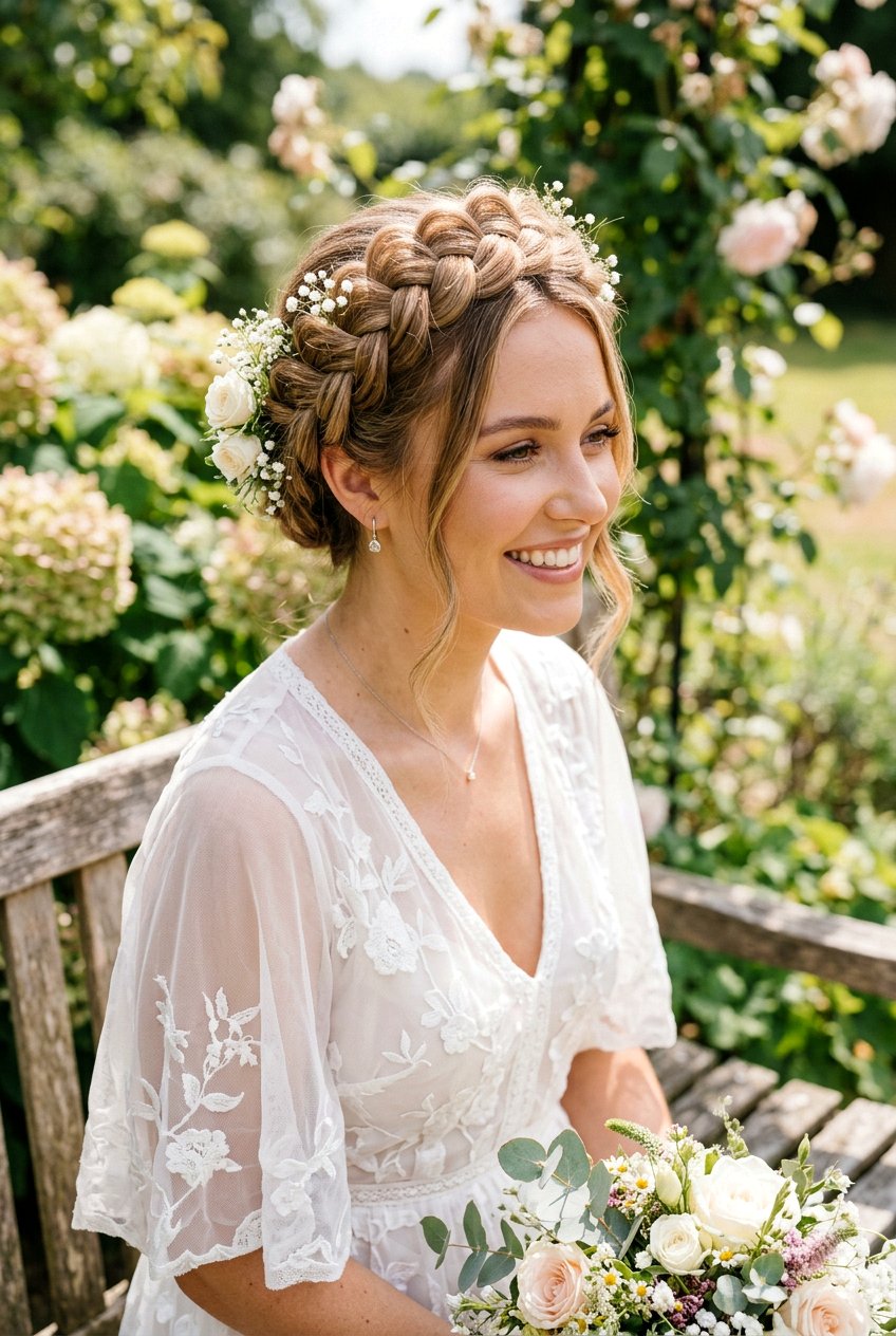 Crown Braid Bridal Hairstyle With Extensions - 20 bridal hairstyle for fine hair with extensions - 20 bridal hairstyle for fine hair with extensions