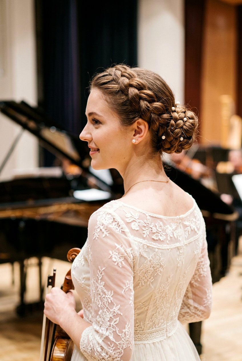 Crown Braid Bun - 20 recital hairstyle with braid bun - 20 recital hairstyle with braid bun