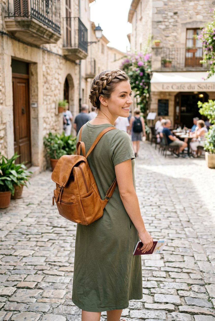 Crown Braid For Airplane Travel - 20 airplane friendly braid styles - 20 airplane friendly braid styles