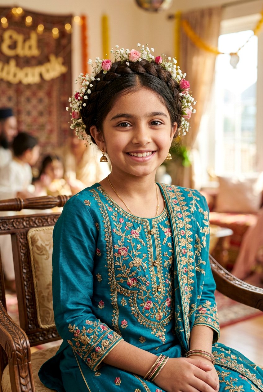 Crown Braid For Eid - 20 eid hairstyles for girls - 20 eid hairstyles for girls