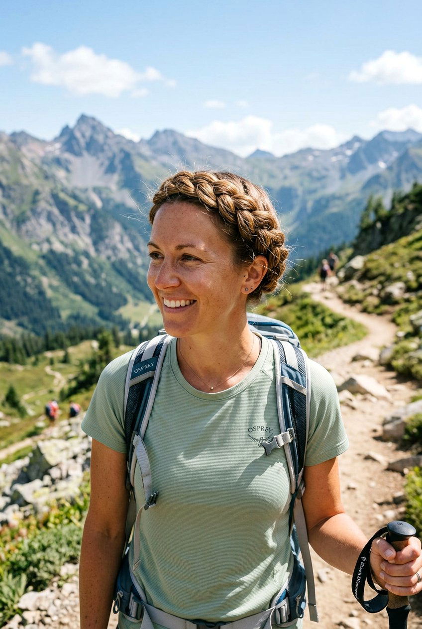 Crown Braid Hiking Hairstyle - 20 hiking braid hairstyles - 20 hiking braid hairstyles