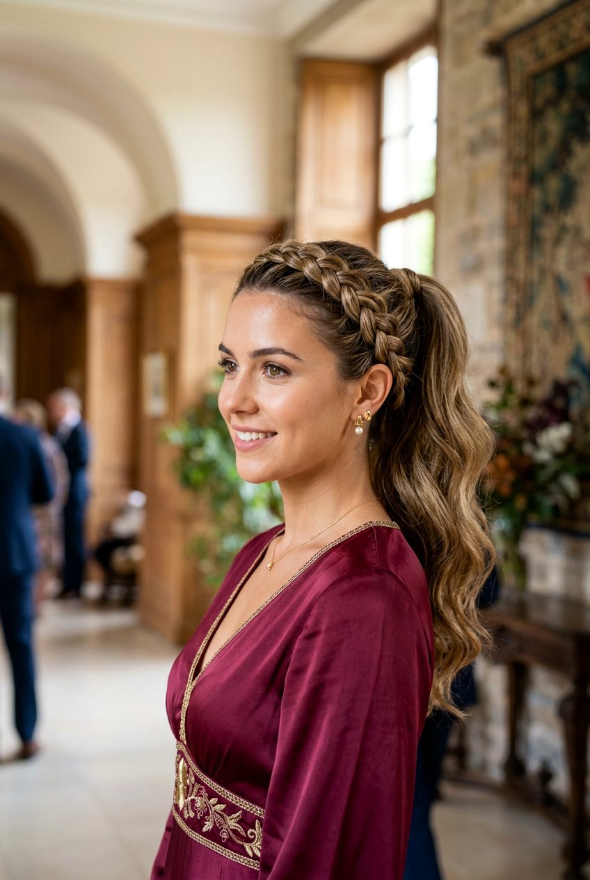 Crown Braid Into Ponytail - 20 braided ponytail for wedding guest - 20 braided ponytail for wedding guest