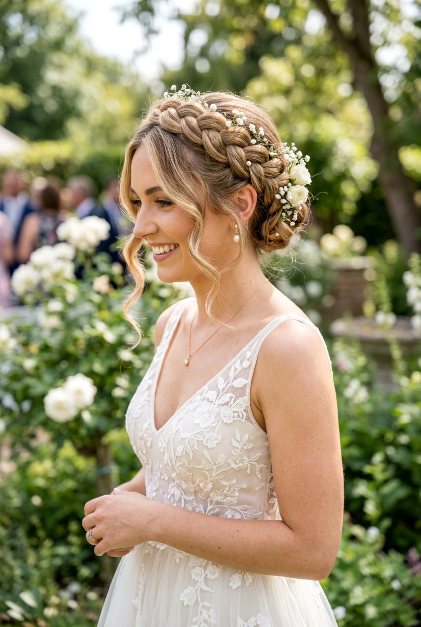 Crown Braid Updo Wedding - 20 bridal hairstyle for boho braid updo - 20 bridal hairstyle for boho braid updo
