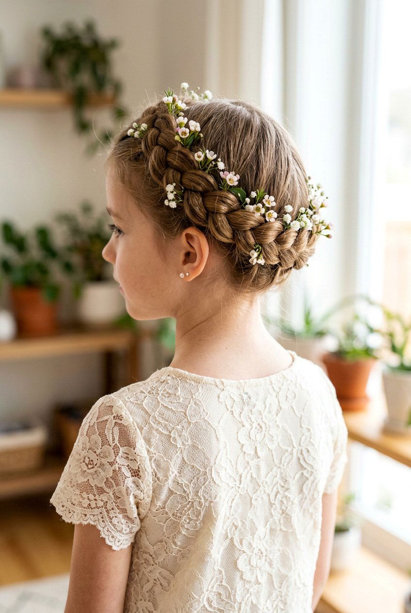 Crown Braid Updo - 20 kindergarten picture day hairstyle - 20 kindergarten picture day hairstyle