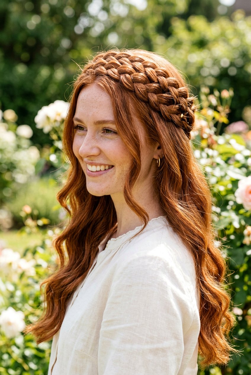 Crown Braid Waves - 20 easy overnight hairstyles for long hair - 20 easy overnight hairstyles for long hair