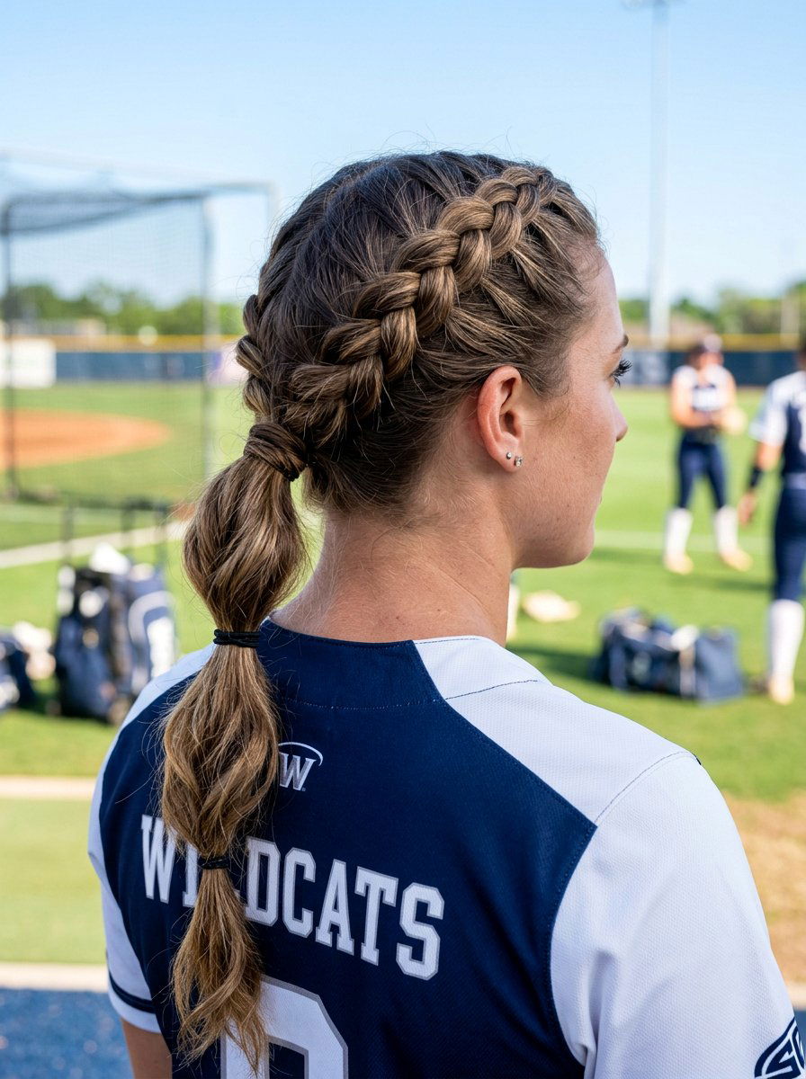 Crown Braid With Low Softball Ponytail - 20 softball braid ponytail - 20 softball braid ponytail
