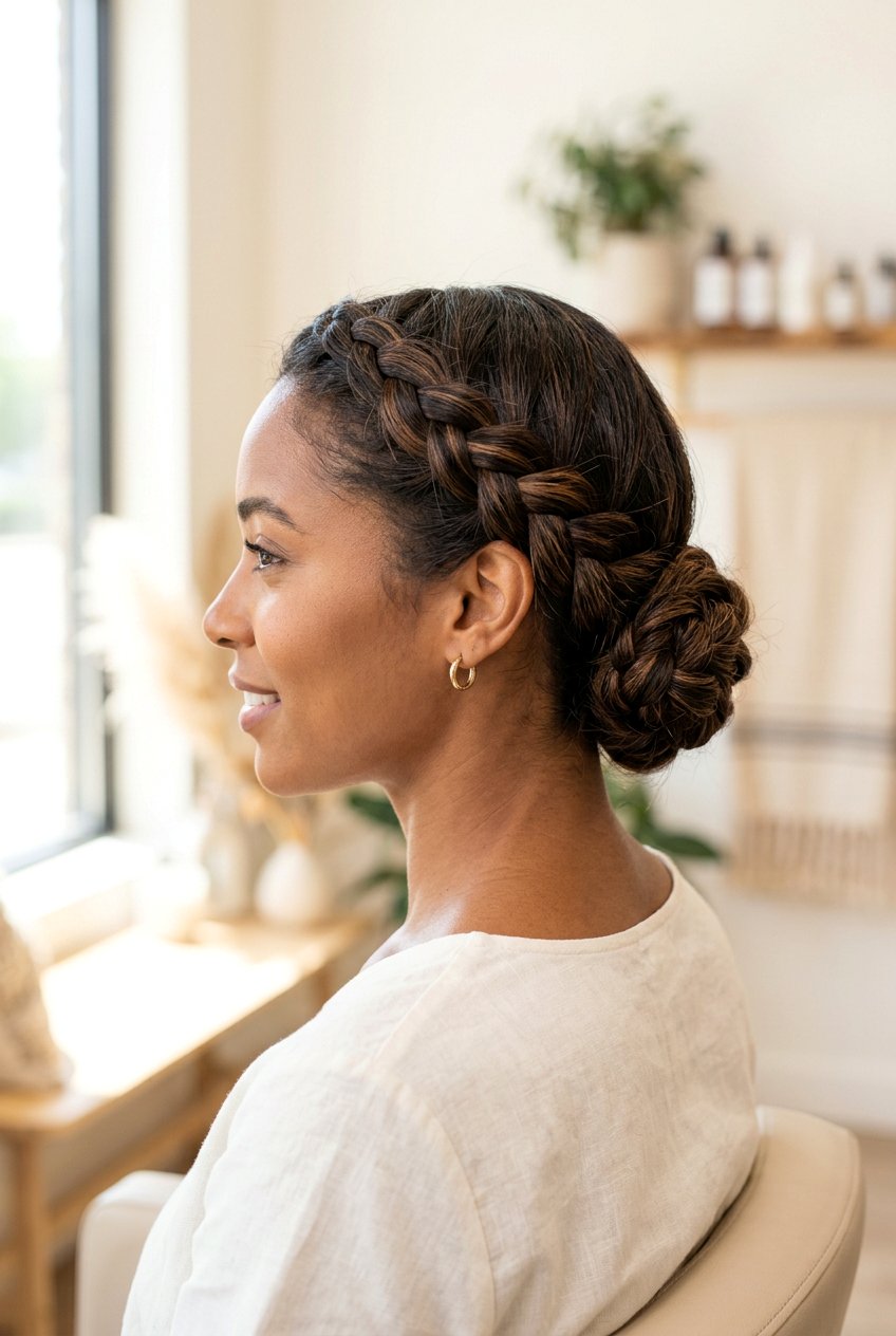 Crown Braided Bun - 20 braided bun hairstyles - 20 braided bun hairstyles