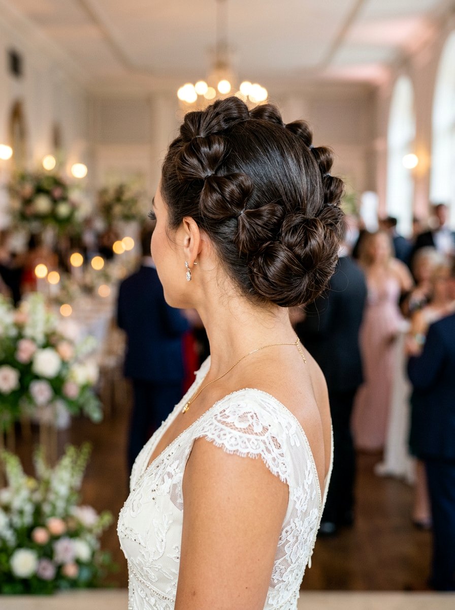 Crown Bubble Braid Updo - 20 party hairstyle with bubble braids - 20 party hairstyle with bubble braids