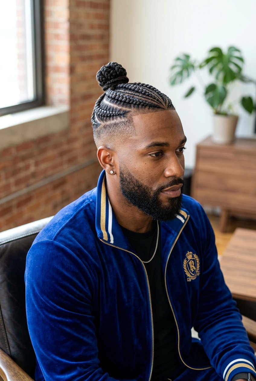 Crown Cornrows With High Taper Fade - 20 cornrows with taper for men - 20 cornrows with taper for men