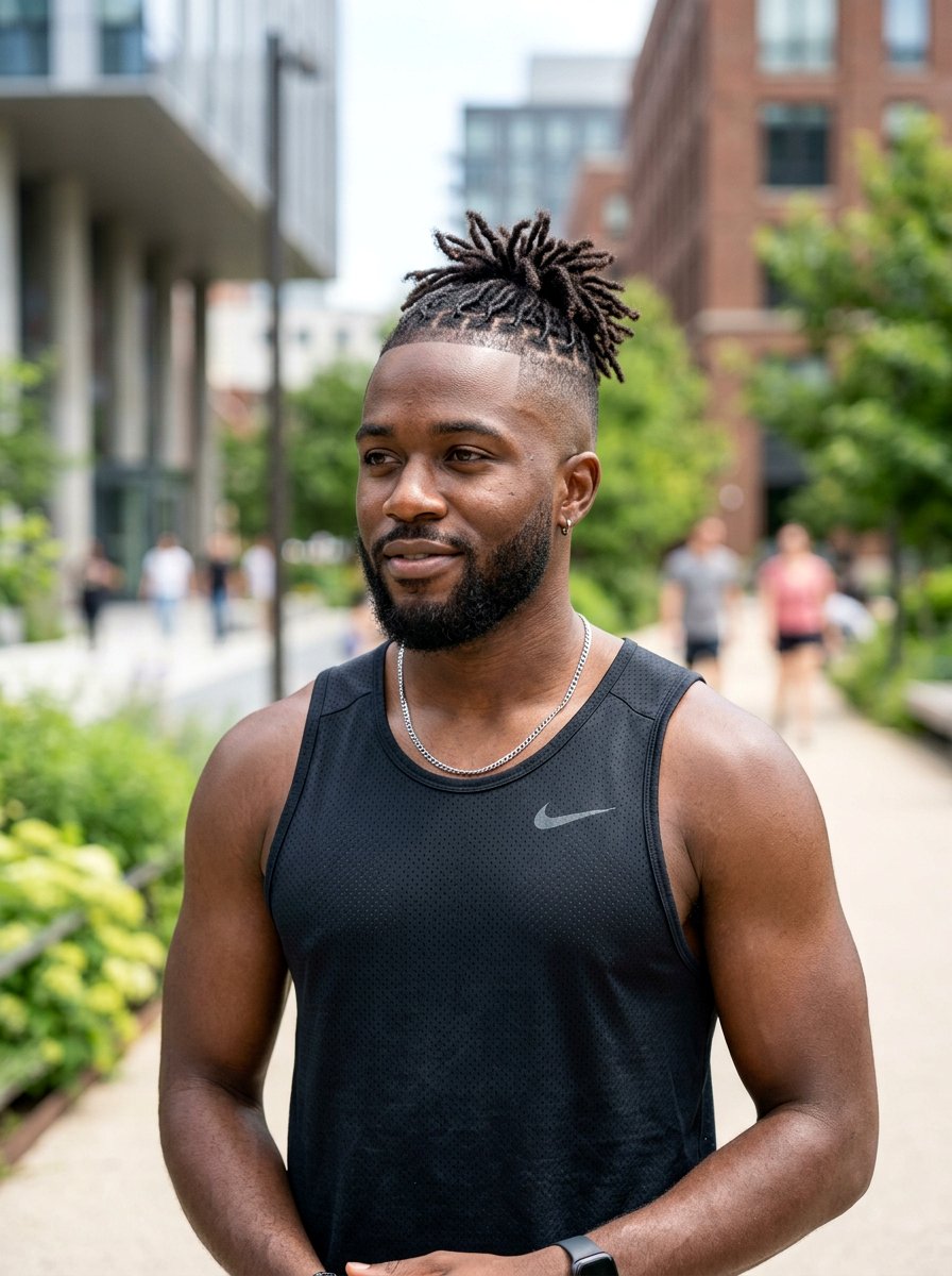 Crown Starter Locs With Buzz Fade - 20 starter locs with fade - 20 starter locs with fade