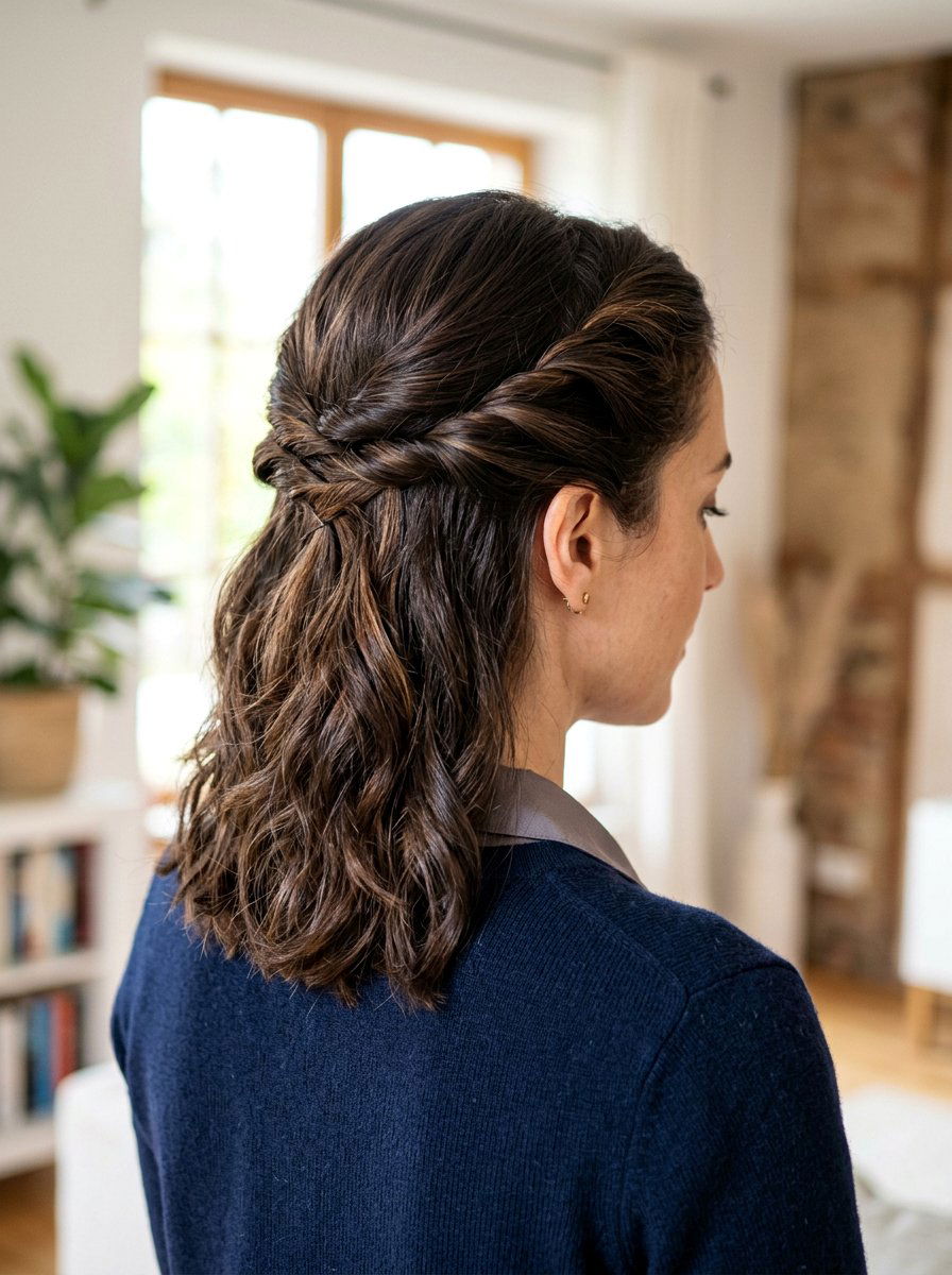 Crown Twist Medium Length Layers - 20 party hairstyle for medium layers - 20 party hairstyle for medium layers