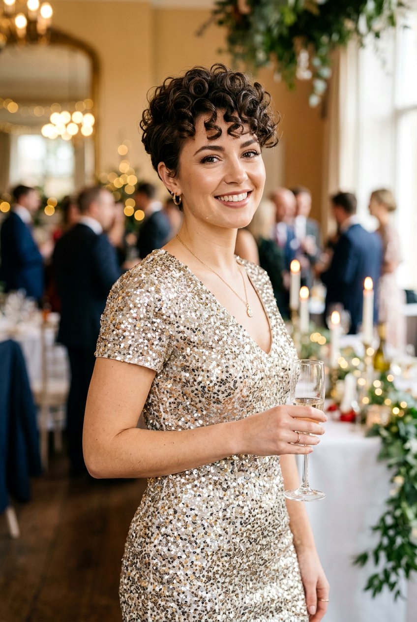 Curled Pixie - 20 wedding guest pixie hairstyle - 20 wedding guest pixie hairstyle