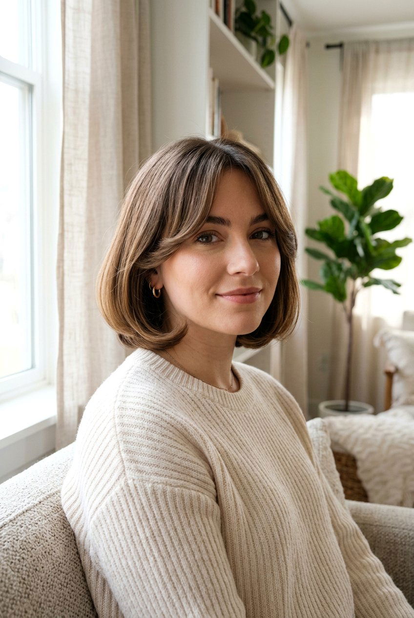 Curled Under Bob With Curtain Bangs - 20 curled under bob hairstyle - 20 curled under bob hairstyle