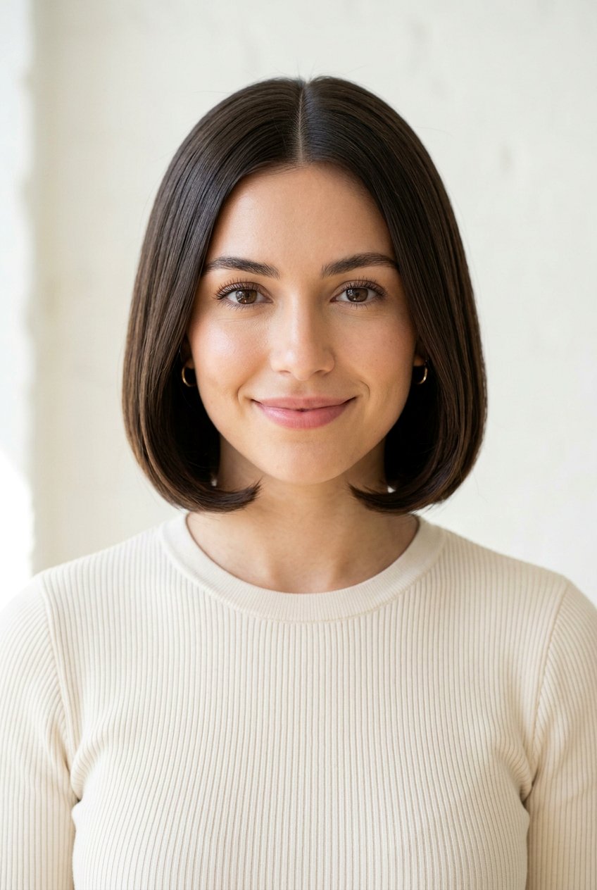 Curled Under Bob With Middle Part - 20 curled under bob hairstyle - 20 curled under bob hairstyle