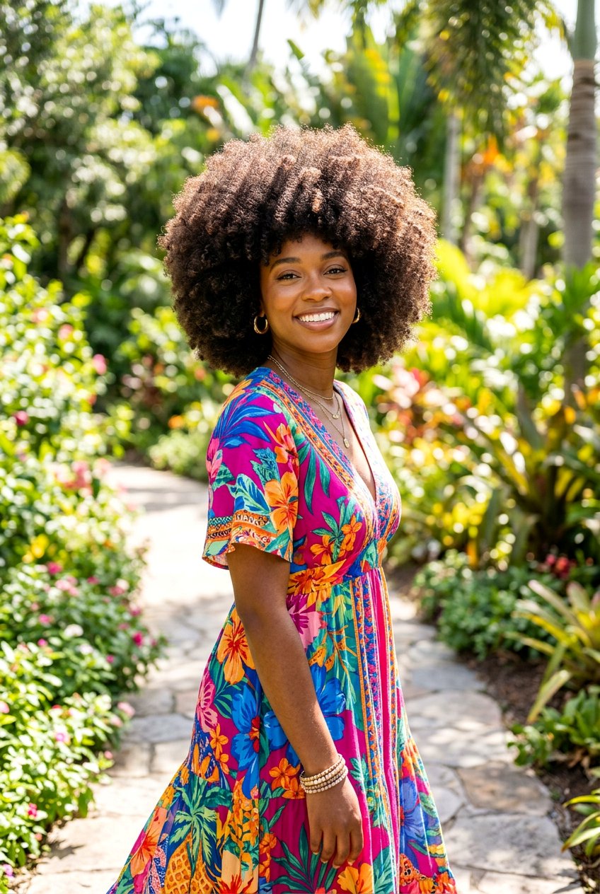 Curly Afro - 20 black women vacation hairstyle ideas - 20 black women vacation hairstyle ideas
