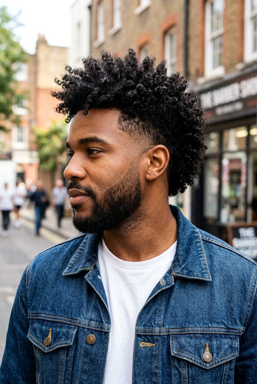 Curly Afro Mohawk Burst Fade - 20 afro mohawk hairstyle - 20 afro mohawk hairstyle