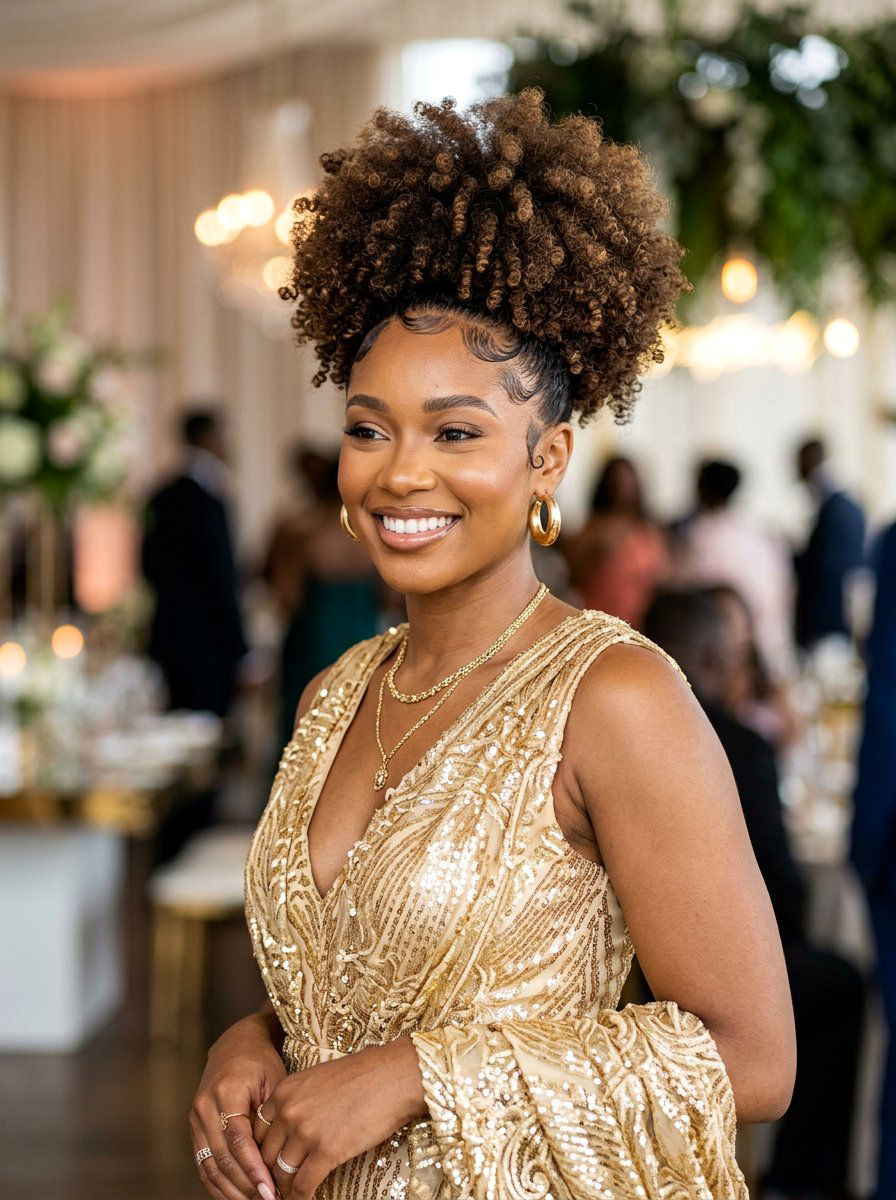 Curly Afro Puff - 20 cute birthday hairstyle ideas - 20 cute birthday hairstyle ideas