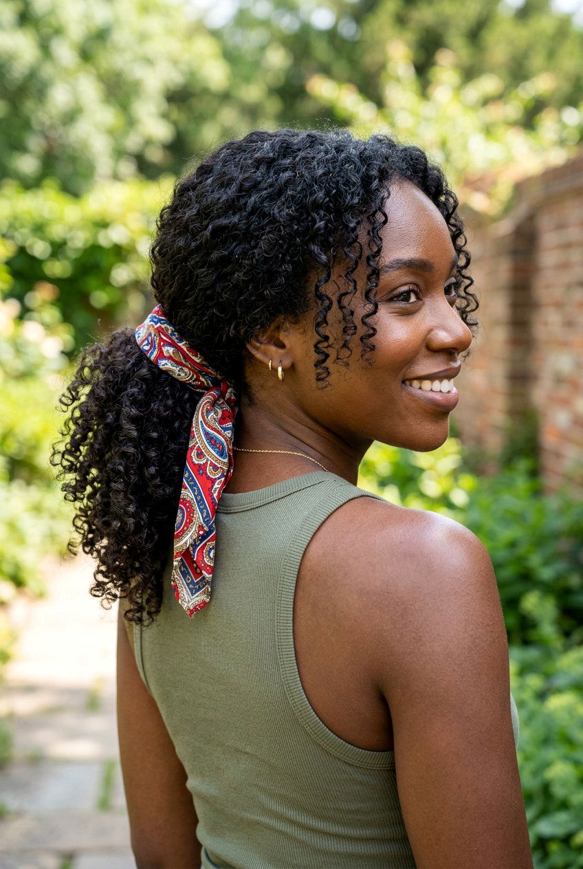 Curly Bandana Ponytail - 20 bandana ponytail hairstyle - 20 bandana ponytail hairstyle