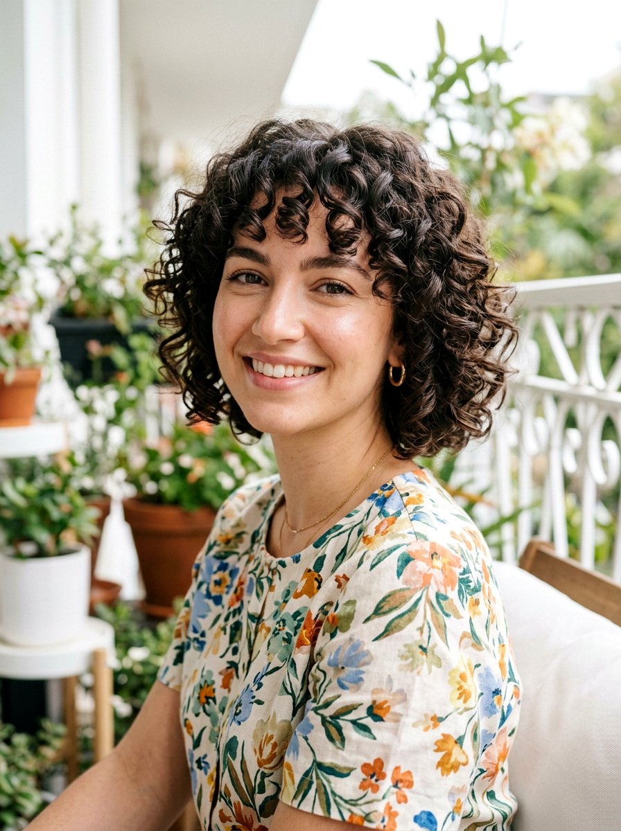 Curly Bangs Bob Haircut - 20 haircut for transition from relaxed to natural hair - 20 haircut for transition from relaxed to natural hair