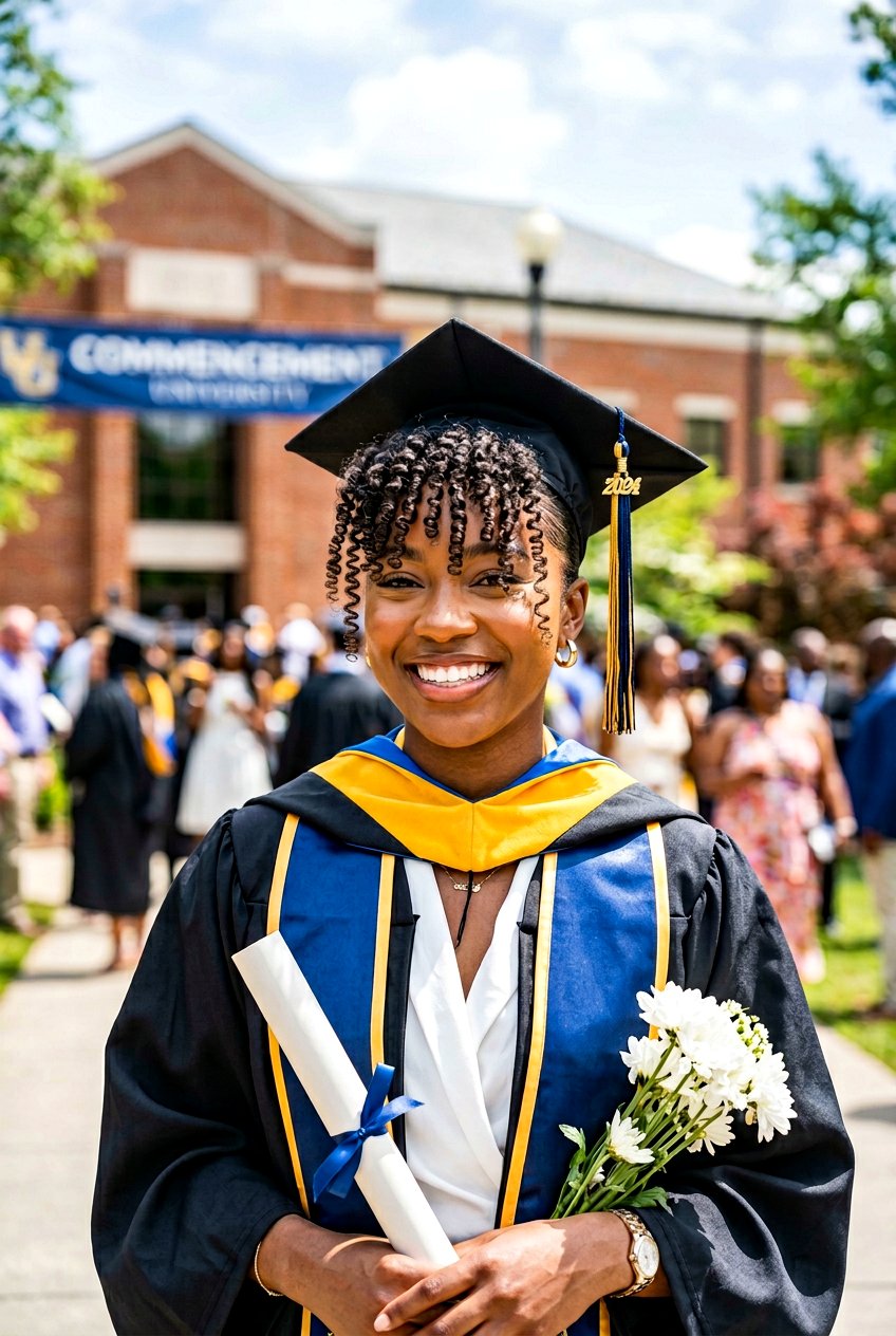 Curly Bangs With Stretched Natural Hair - 20 black women graduation natural hairstyles - 20 black women graduation natural hairstyles