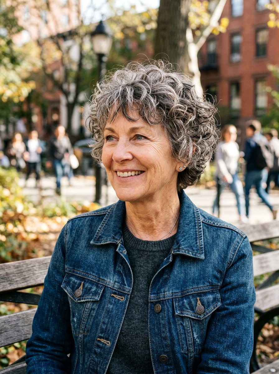 Curly Bixie With Choppy Layers - 20 curly bixie haircut for older women - 20 curly bixie haircut for older women