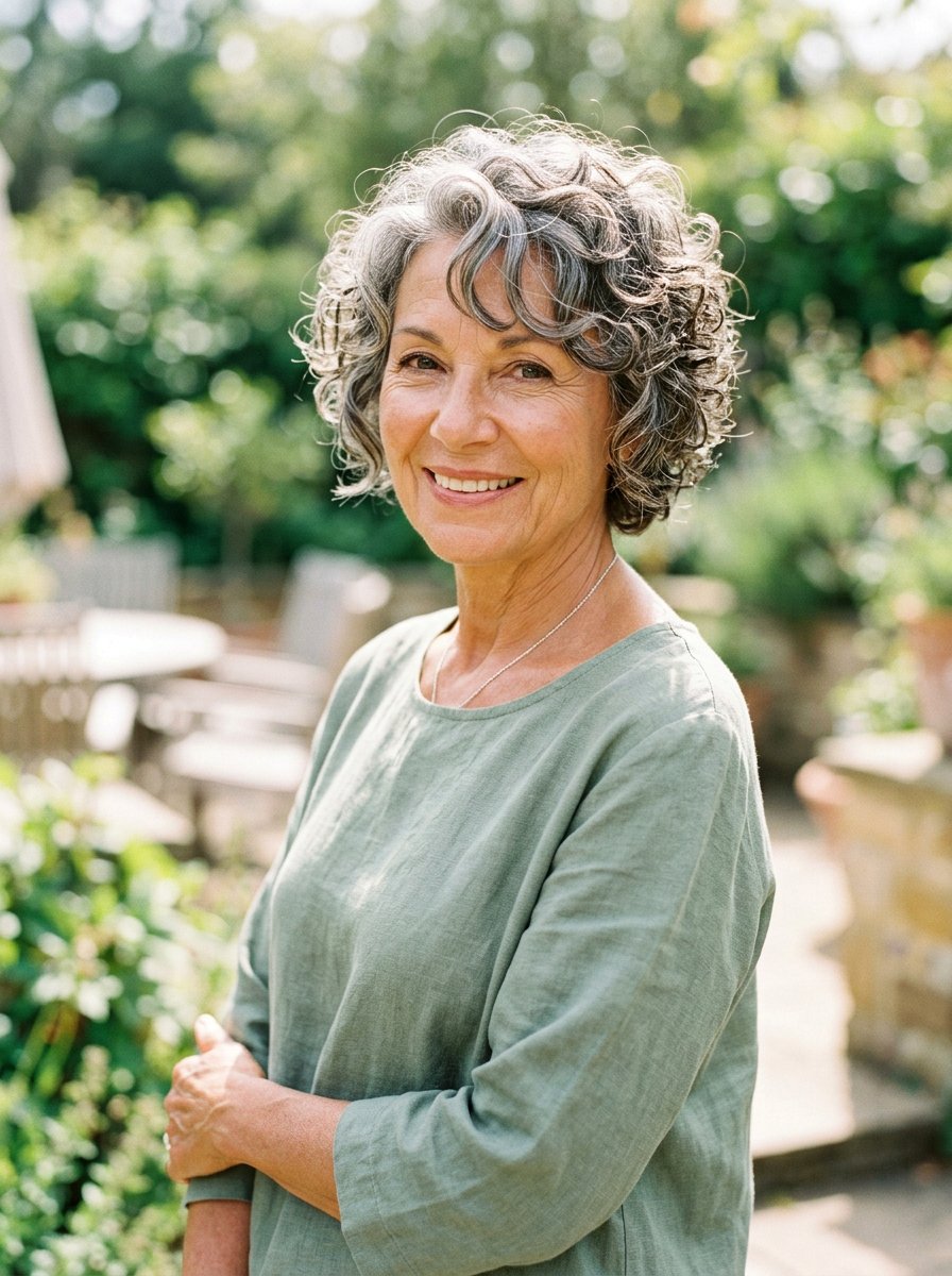 Curly Bixie With Face Framing Layers - 20 curly bixie haircut for older women - 20 curly bixie haircut for older women