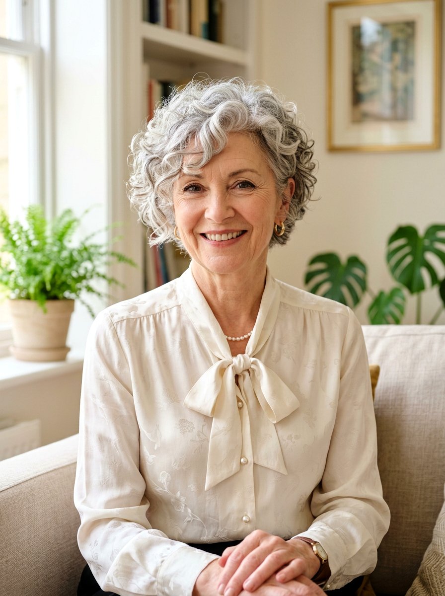 Curly Bixie With Feathered Layers - 20 curly bixie haircut for older women - 20 curly bixie haircut for older women