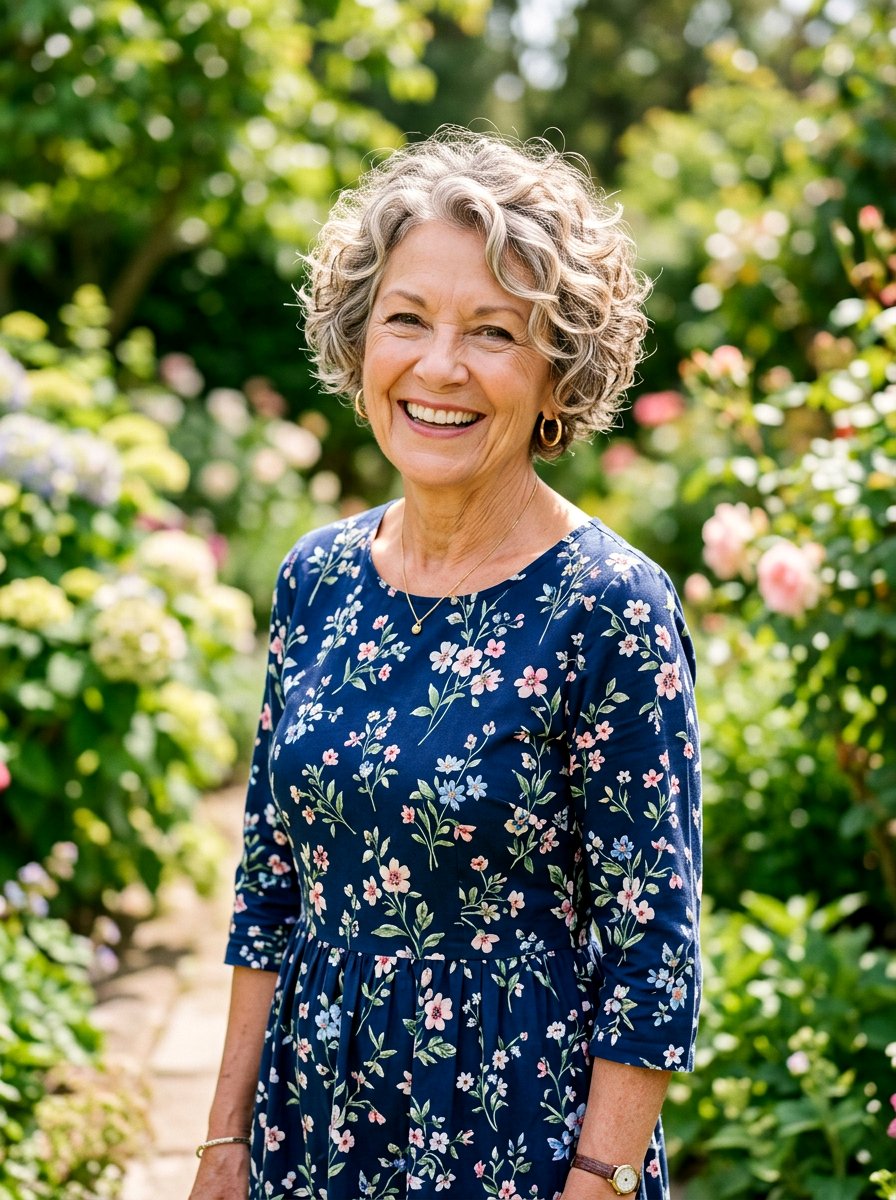 Curly Bixie With Subtle Highlights - 20 curly bixie haircut for older women - 20 curly bixie haircut for older women