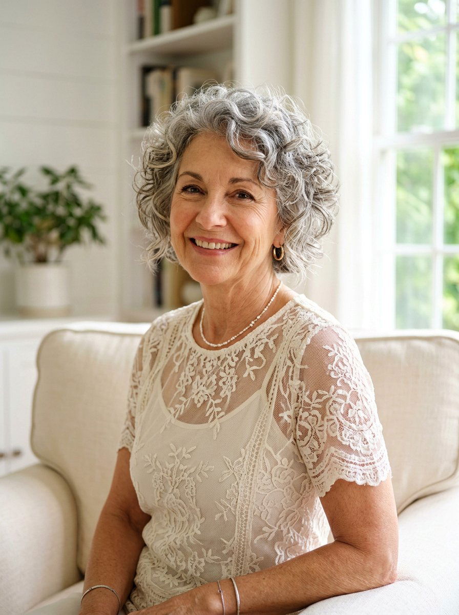 Curly Bixie With Wispy Ends - 20 curly bixie haircut for older women - 20 curly bixie haircut for older women