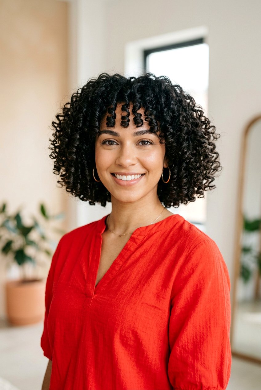 Curly Blunt Cut Bob - 20 curly haircut for women over 60 - 20 curly haircut for women over 60