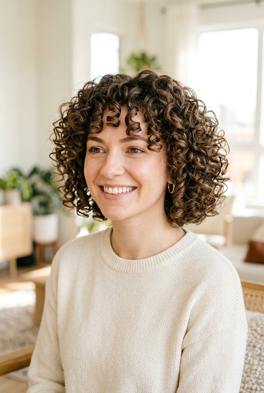 Curly Bob - 20 low maintenance haircuts for curly hair - 20 low maintenance haircuts for curly hair