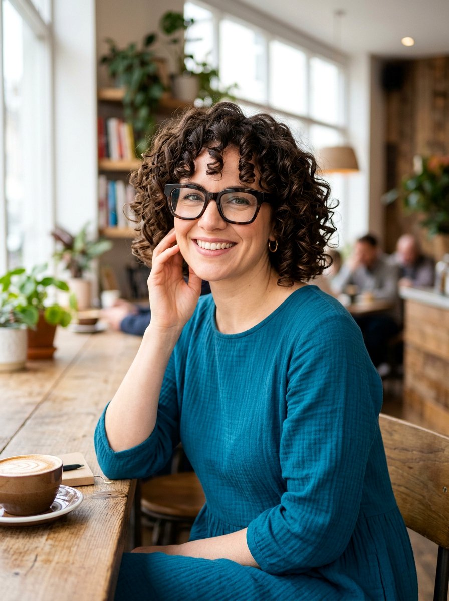 Curly Bob - 20 interview hairstyle with glasses - 20 interview hairstyle with glasses