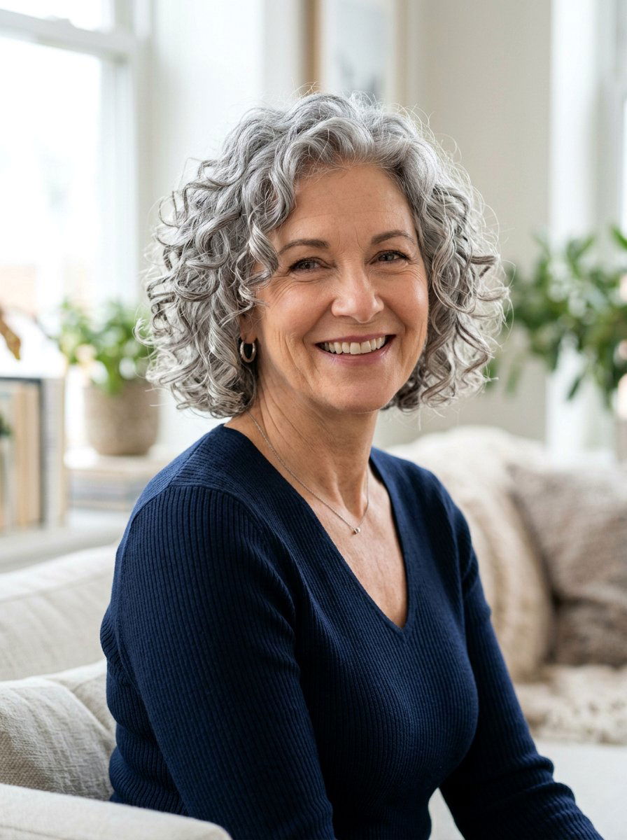 Curly Bob For Gray Hair - 20 older women hairstyle ideas for gray hair - 20 older women hairstyle ideas for gray hair