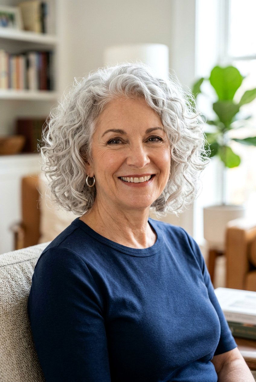 Curly Bob For Women Over 60 With Natural Gray Hair - 20 curly bob for women over 60 - 20 curly bob for women over 60