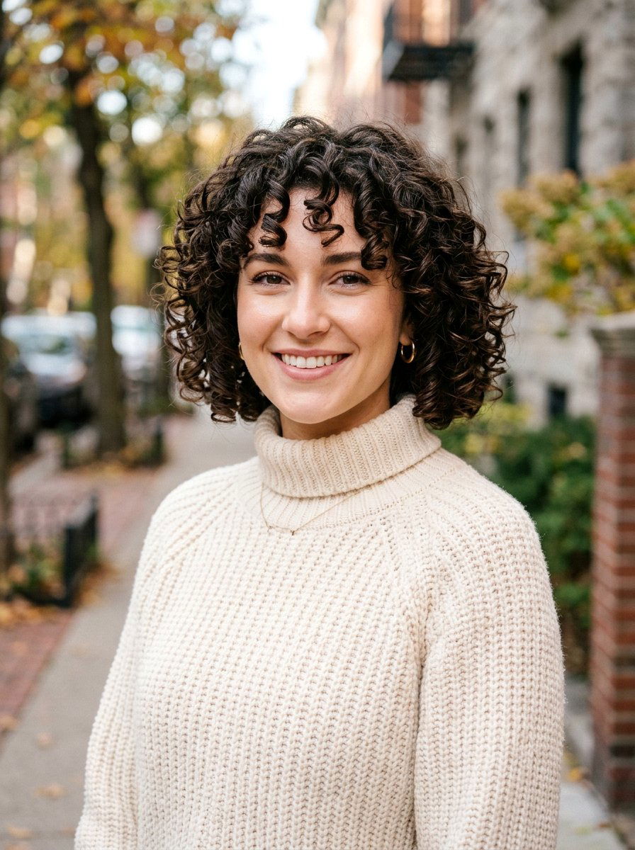 Curly Bob Haircut - 20 flattering haircut for inverted triangle face - 20 flattering haircut for inverted triangle face