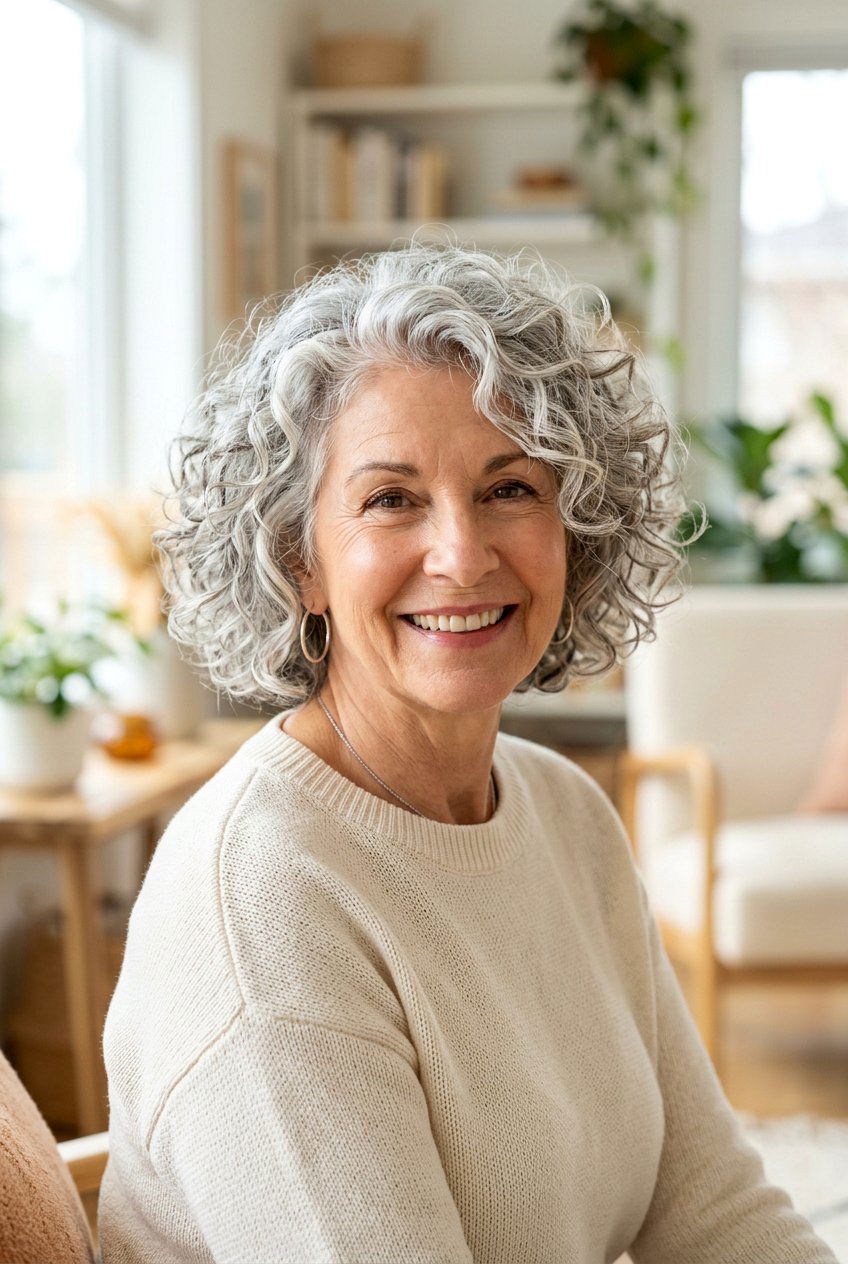 Curly Bob Haircut - 20 best haircuts for women over 70 - 20 best haircuts for women over 70