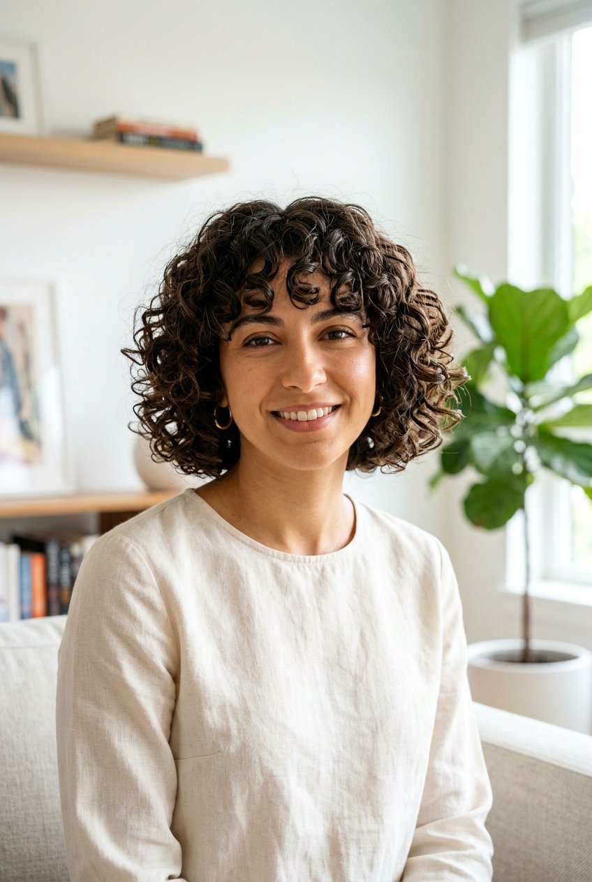 Curly Bob Haircut With Curtain Bangs - 20 curly haircut with curtain bangs - 20 curly haircut with curtain bangs