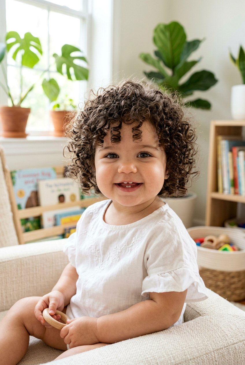 Curly Bob Haircut - 20 first haircut ideas for baby girls - 20 first haircut ideas for baby girls