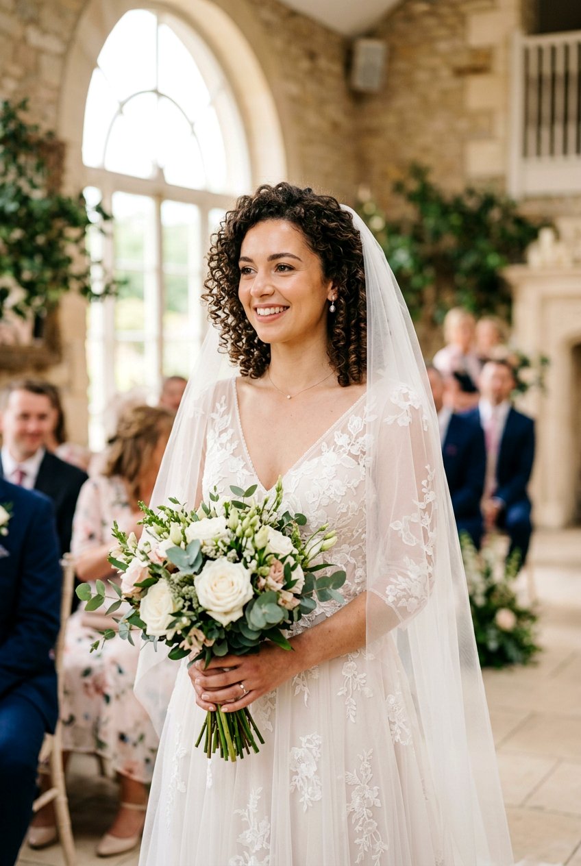 Curly Bob Volume - 20 bridal hairstyle for short bob with veil - 20 bridal hairstyle for short bob with veil