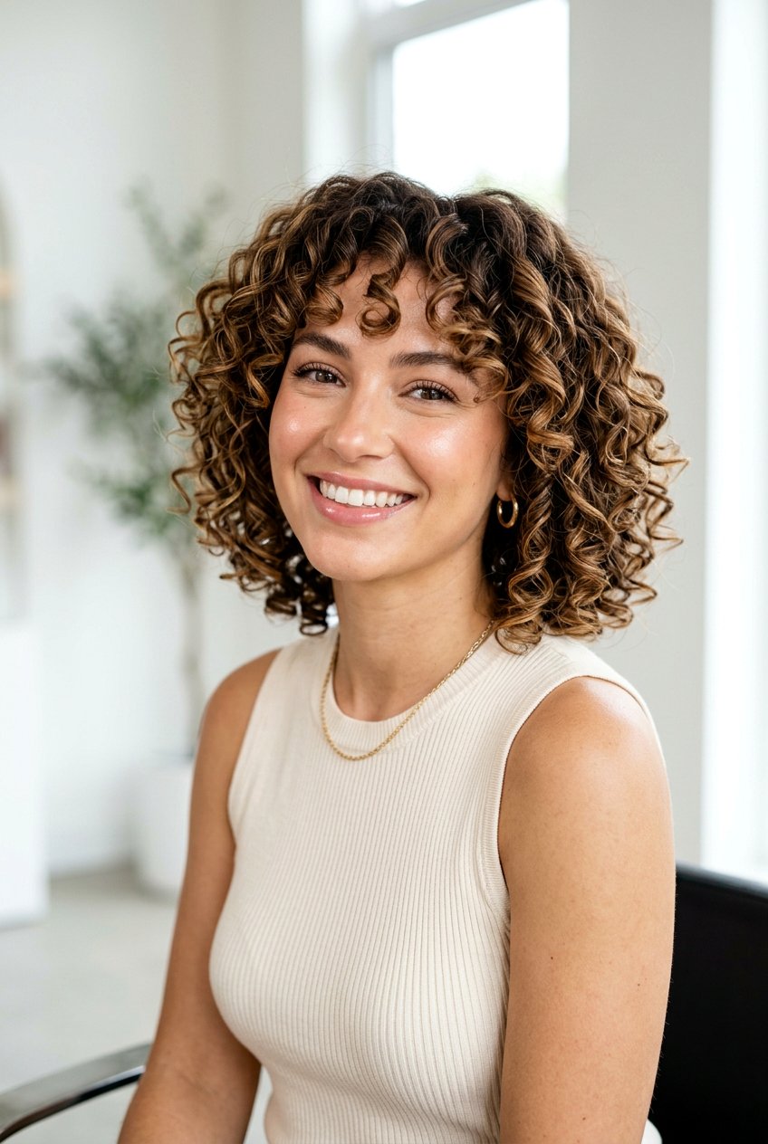 Curly Bob With Balayage - 20 balayage on bob haircut - 20 balayage on bob haircut