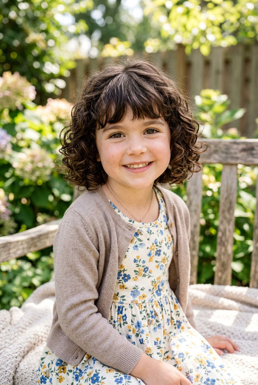 Curly Bob With Bangs - 20 curly haircut for little girls - 20 curly haircut for little girls