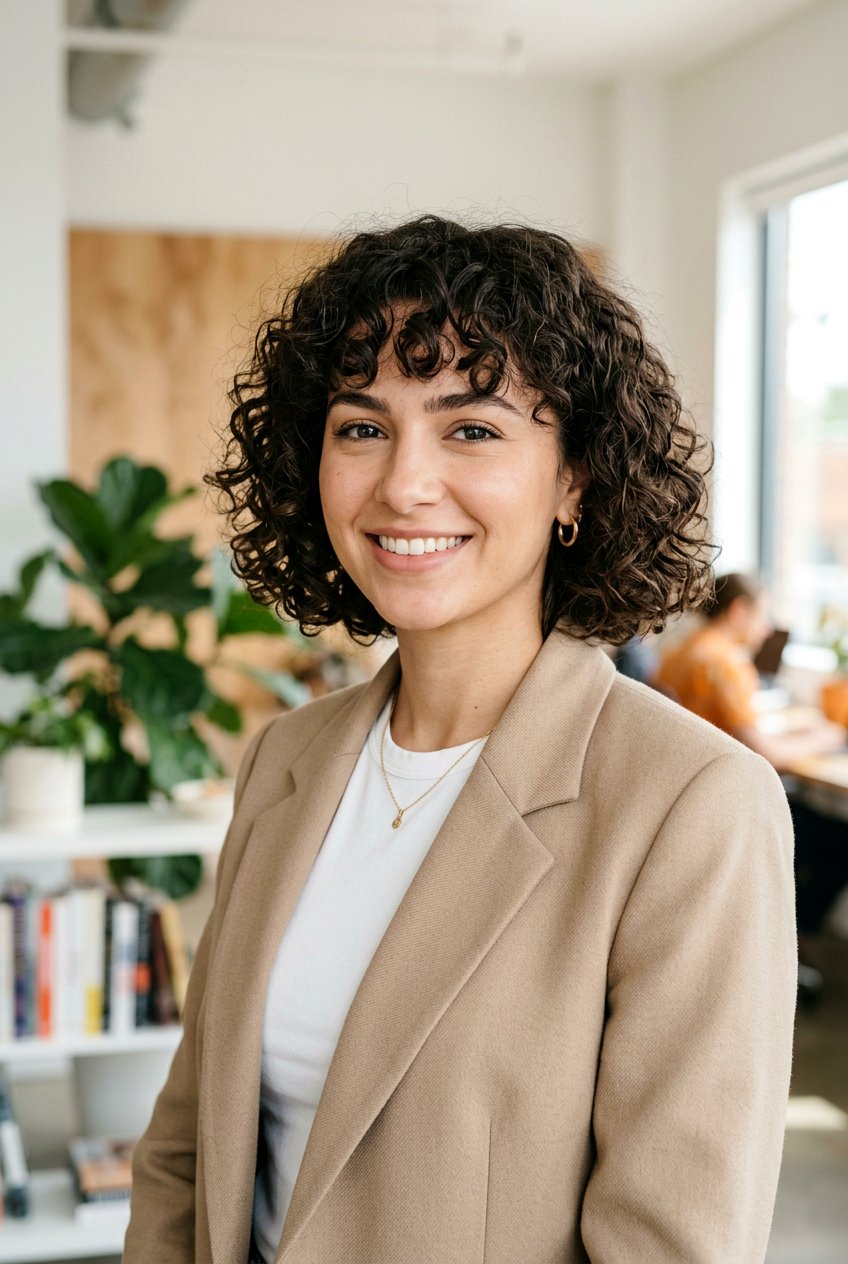 Curly Bob With Bangs - 20 curly haircut for women over 60 - 20 curly haircut for women over 60