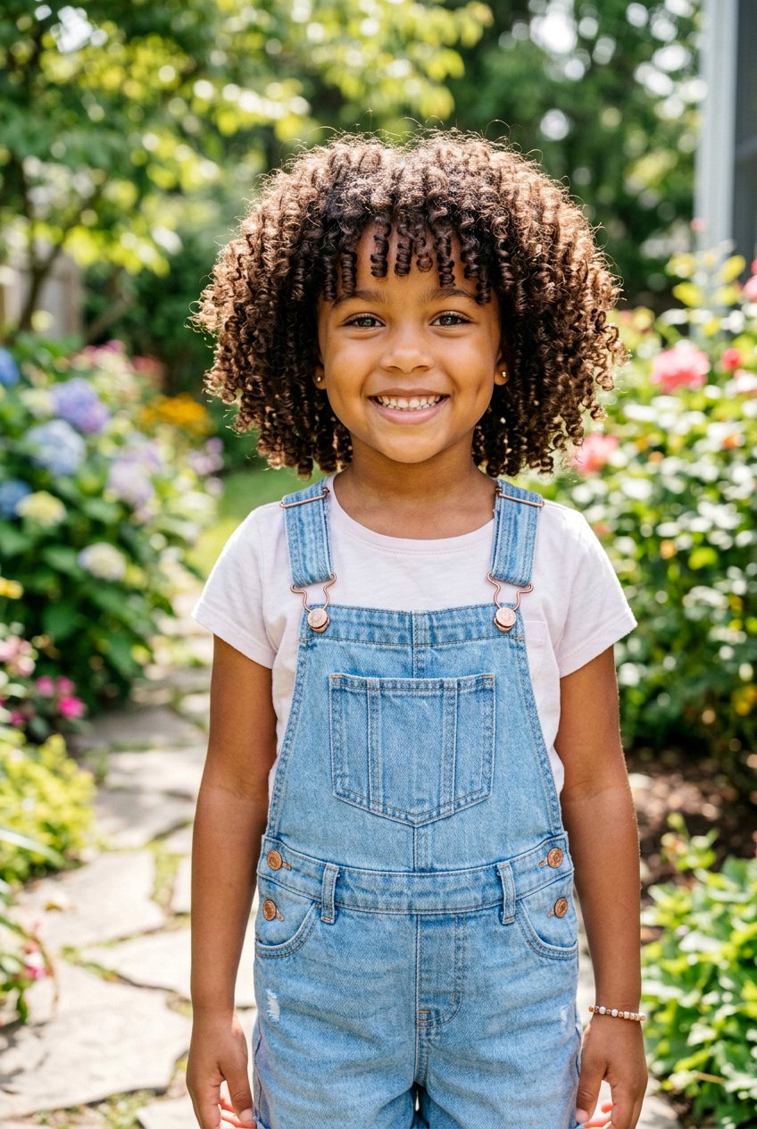 Curly Bob With Bangs - 20 school bob for little girls - 20 school bob for little girls