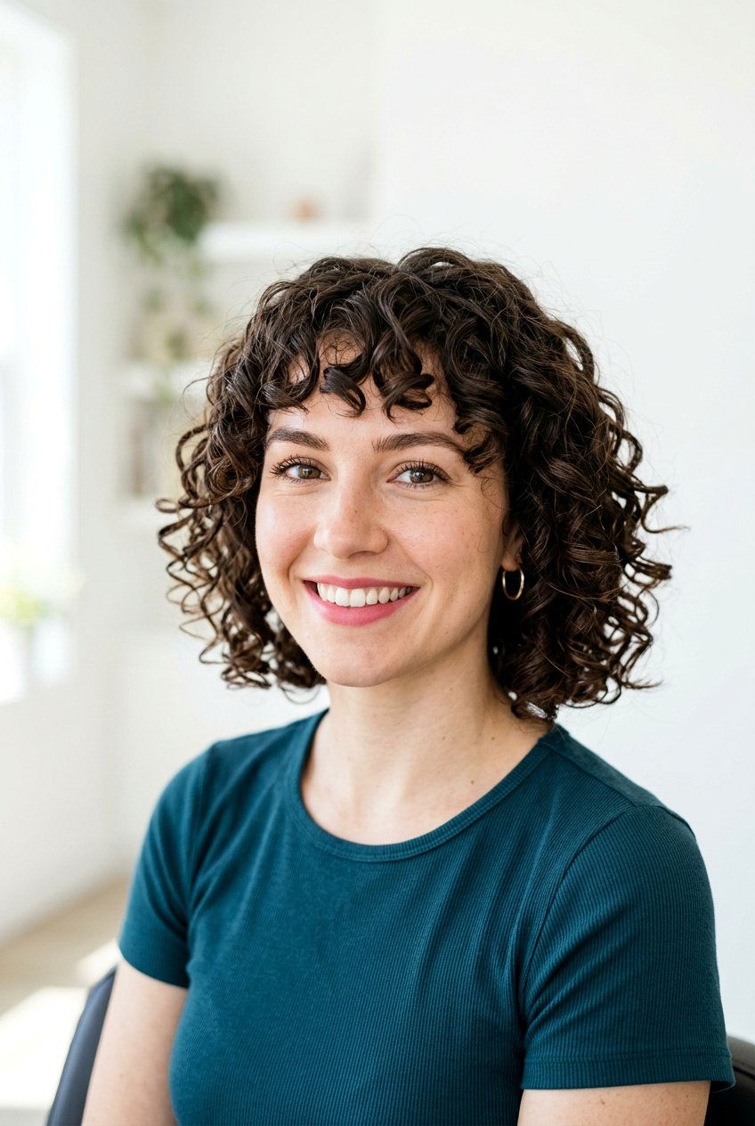 Curly Bob With Bangs - 20 curly hair with bangs - 20 curly hair with bangs