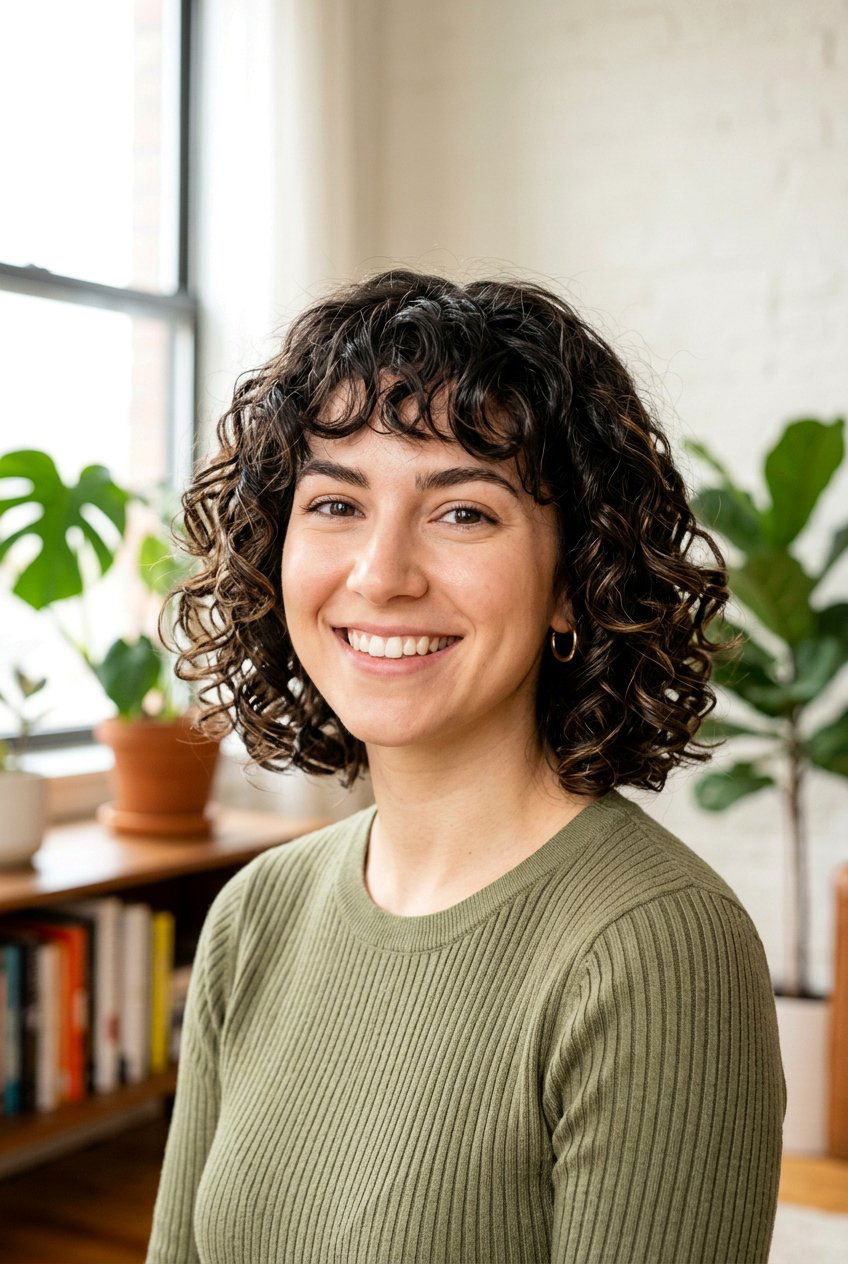 Curly Bob With Bangs - 20 curly hairstyles for short hair - 20 curly hairstyles for short hair